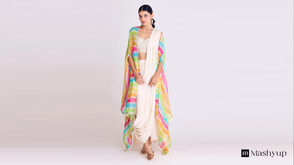 Cape Style Saree