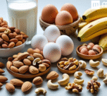 Healthy foods for weight gain include nuts, milk, eggs, and bananas